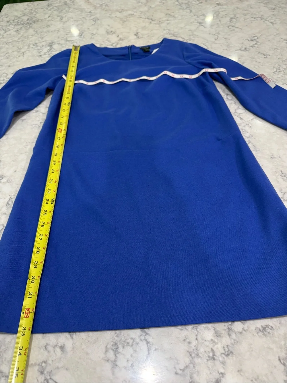 J Crew Royal Blue straight shift dress with 3/4 sleeves style 21834, NWT Size 4